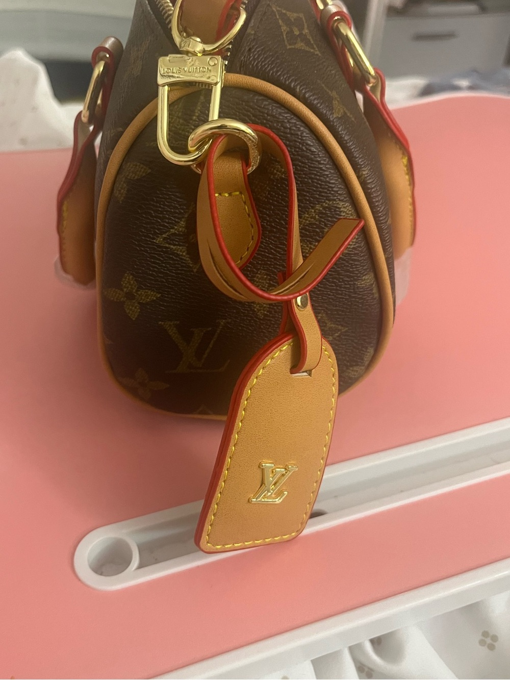 Mini Satchel in Monogram Canvas with Vachetta Trim - Picture 5 of 5